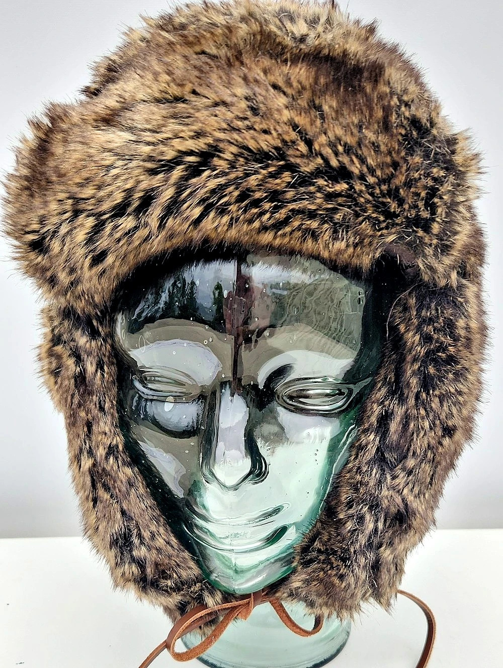 RH Faux Fur Trapper Hat in Brown Like New